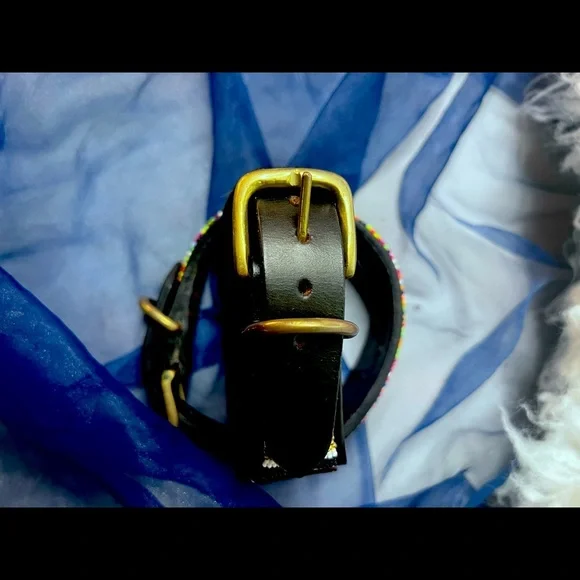 Hand beaded large dog collar